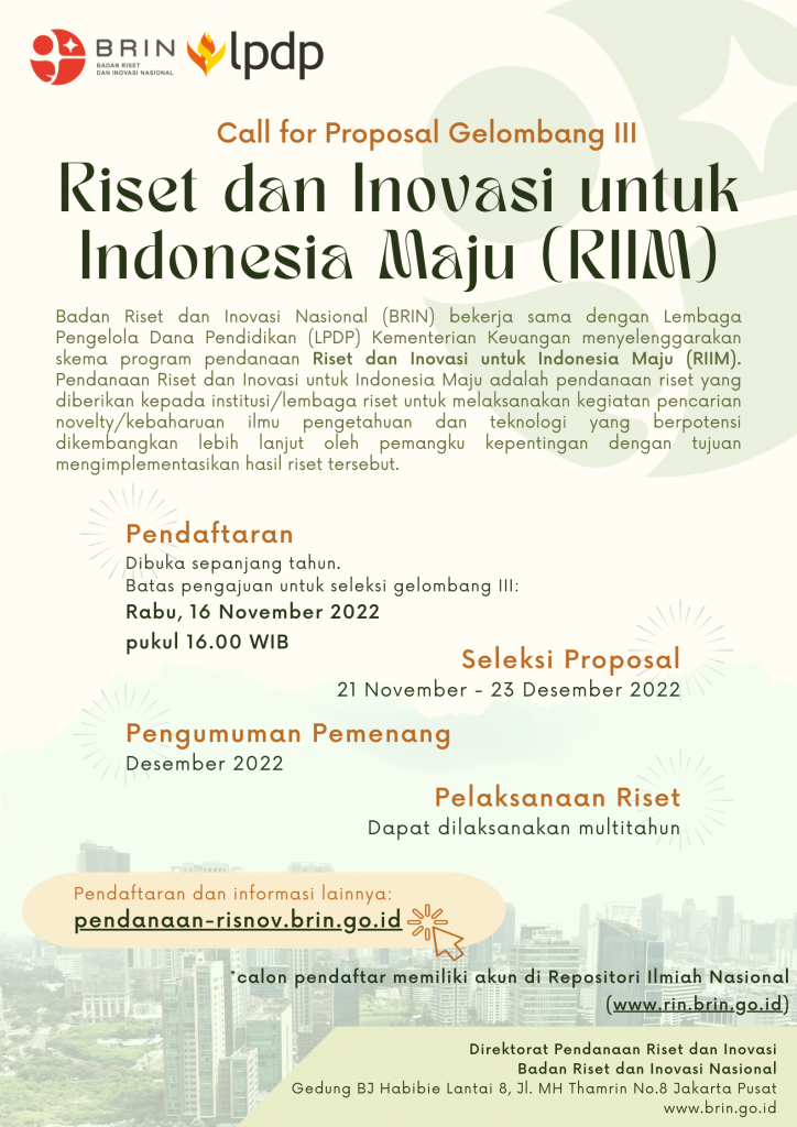 Program Pendanaan Riset Dan Inovasi Untuk Indonesia Maju RIIM LPPM UNS